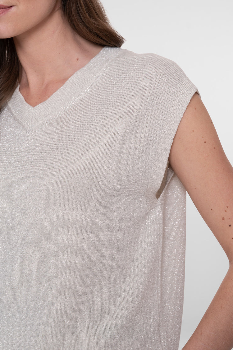 Geisha lurex top met V-hals