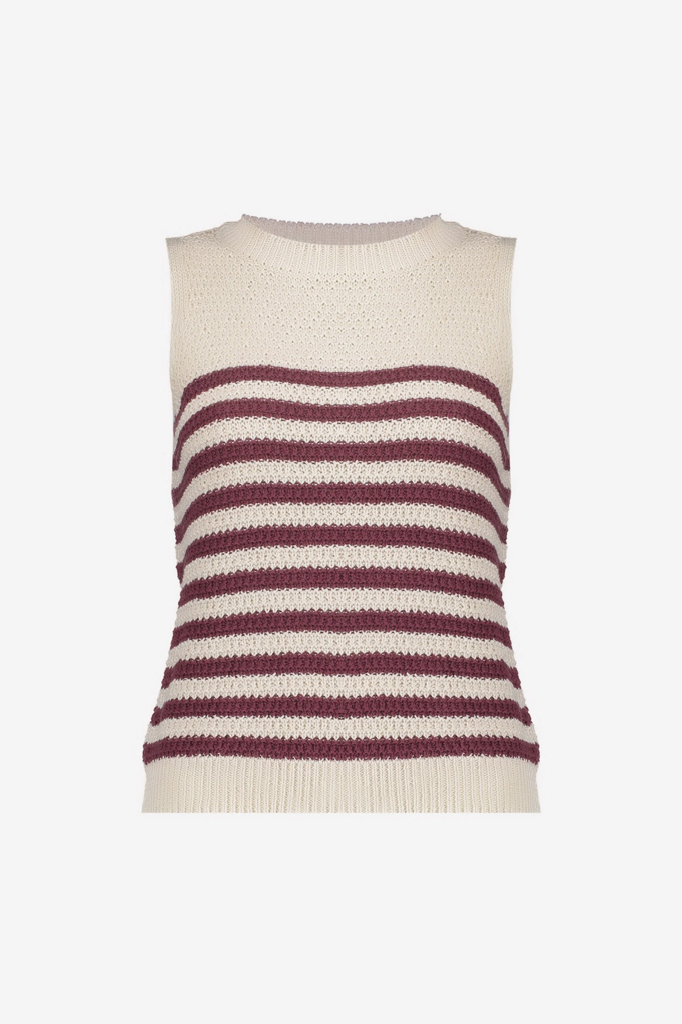 Knitted ajourtop met strepen