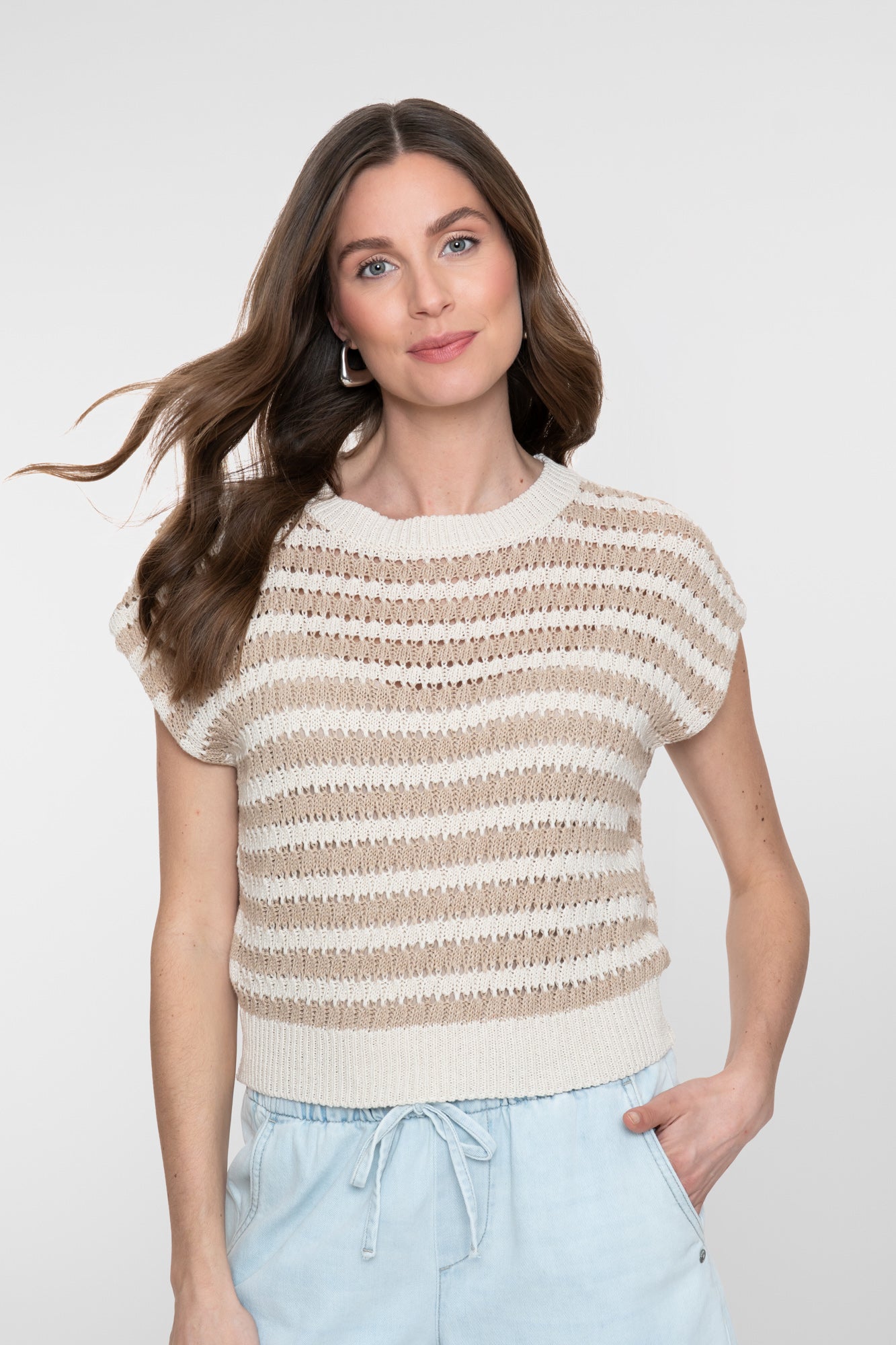 Geisha pullover met streeppatroon