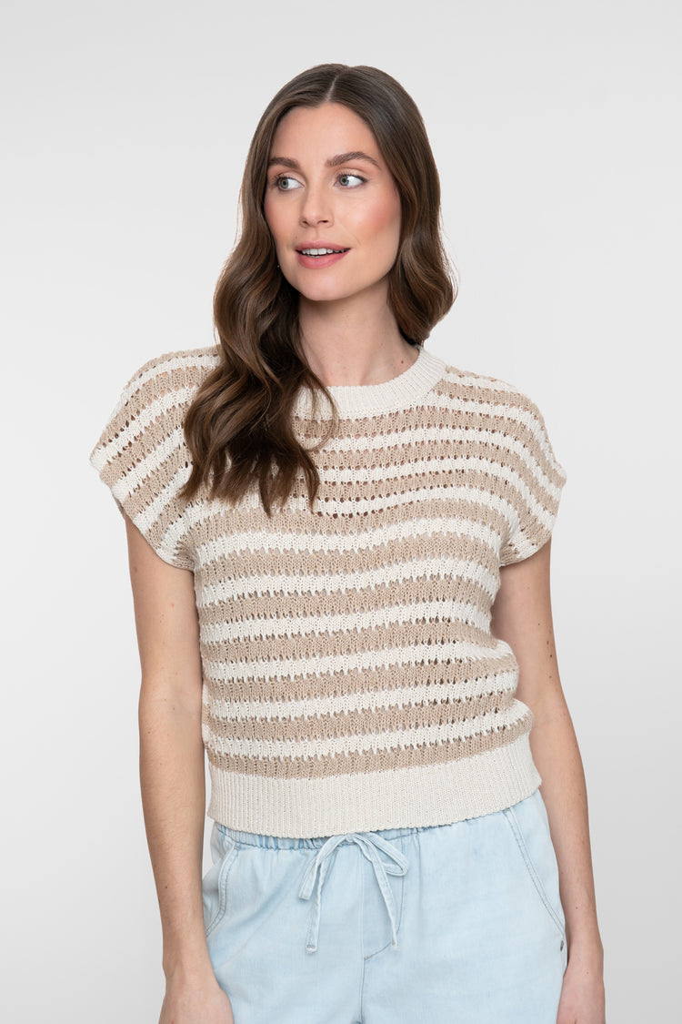 Geisha pullover met streeppatroon