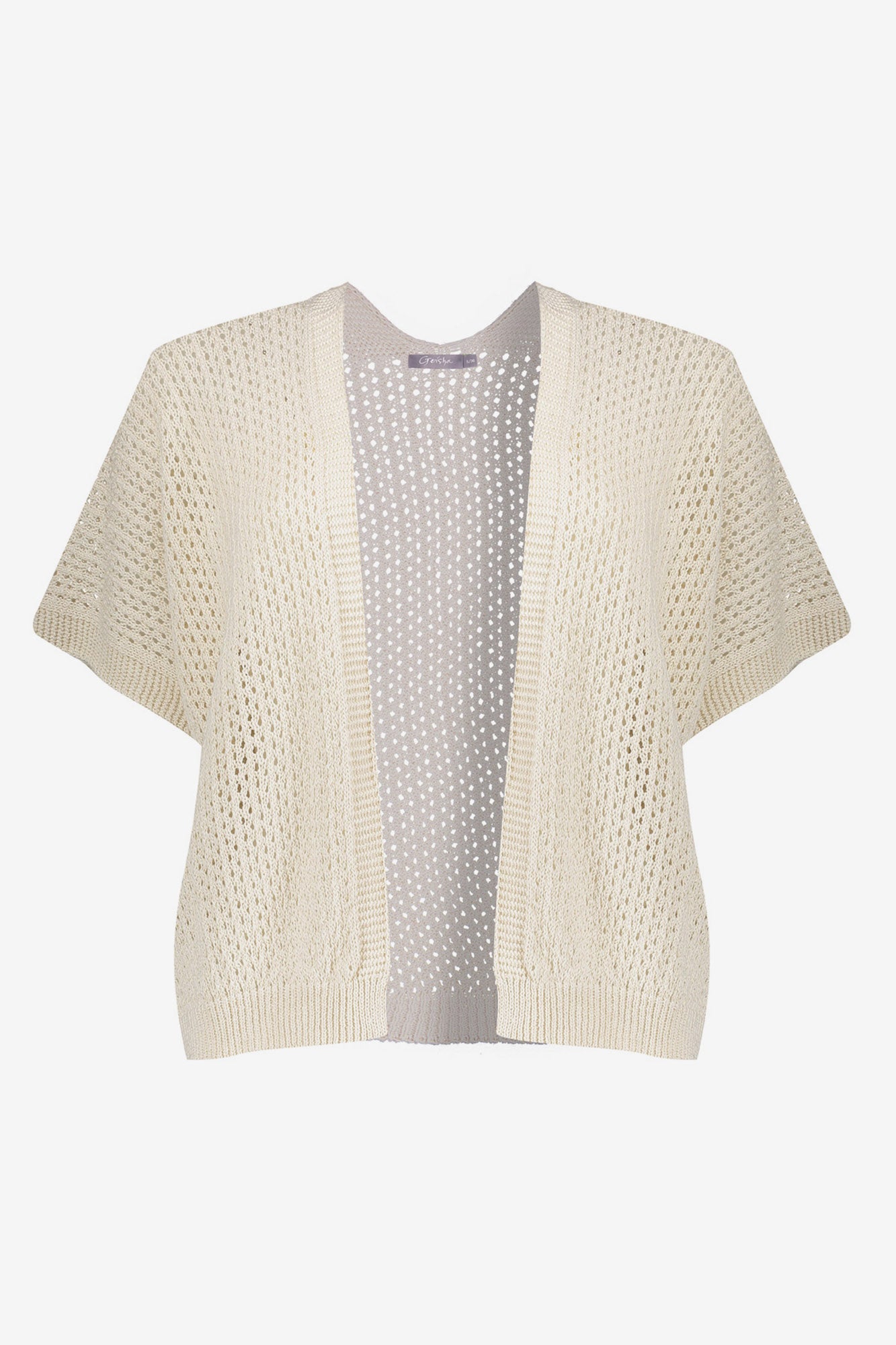 Geisha openvallend vest met ajourstructuur