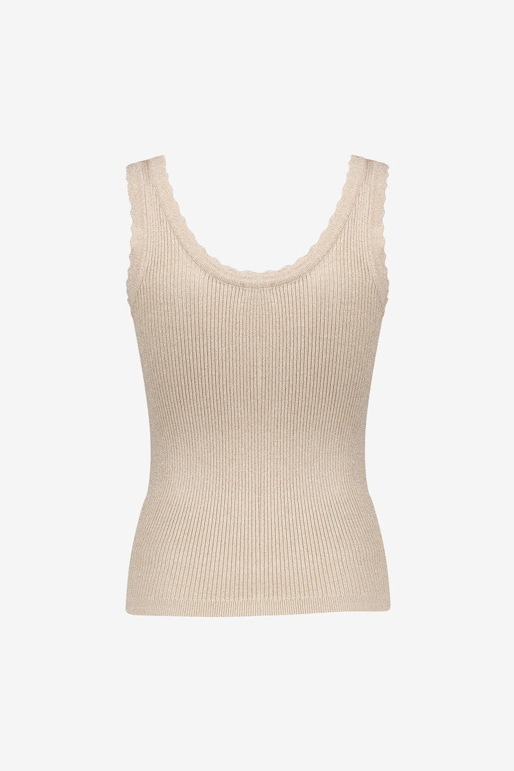 Geisha ribgebreid singlet met lurex