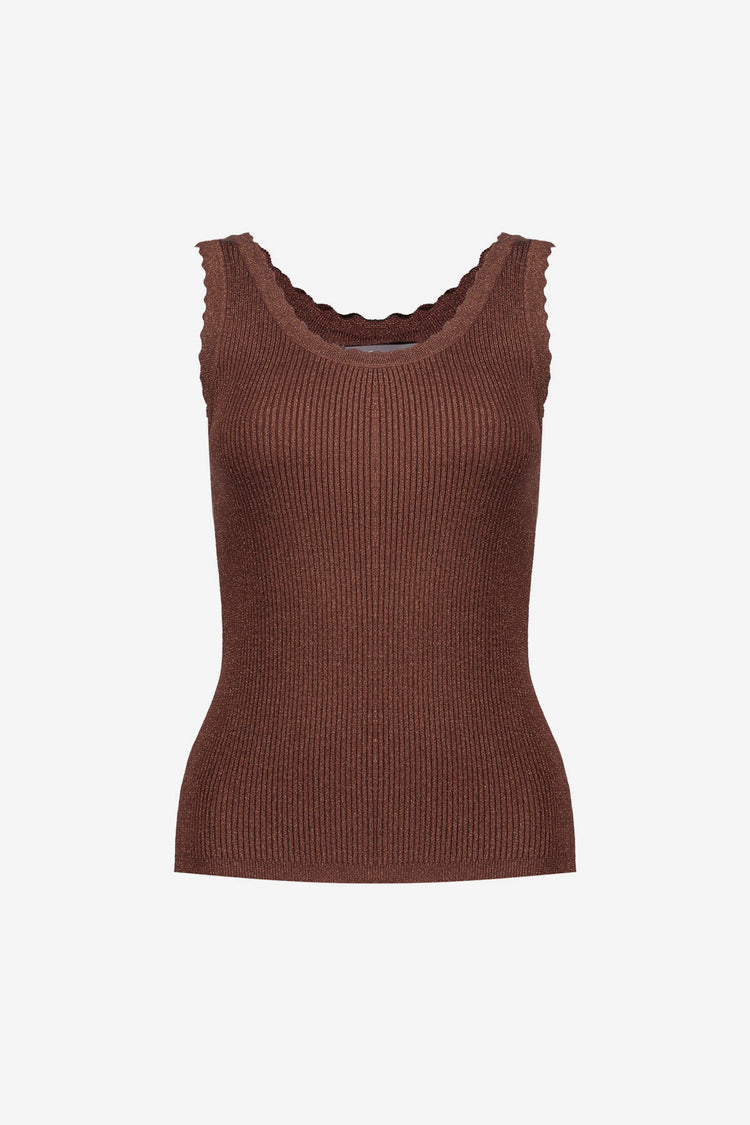 Geisha ribgebreid singlet met lurex