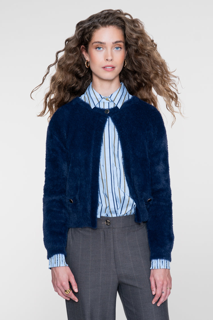Geisha vest met openvallende pasvorm