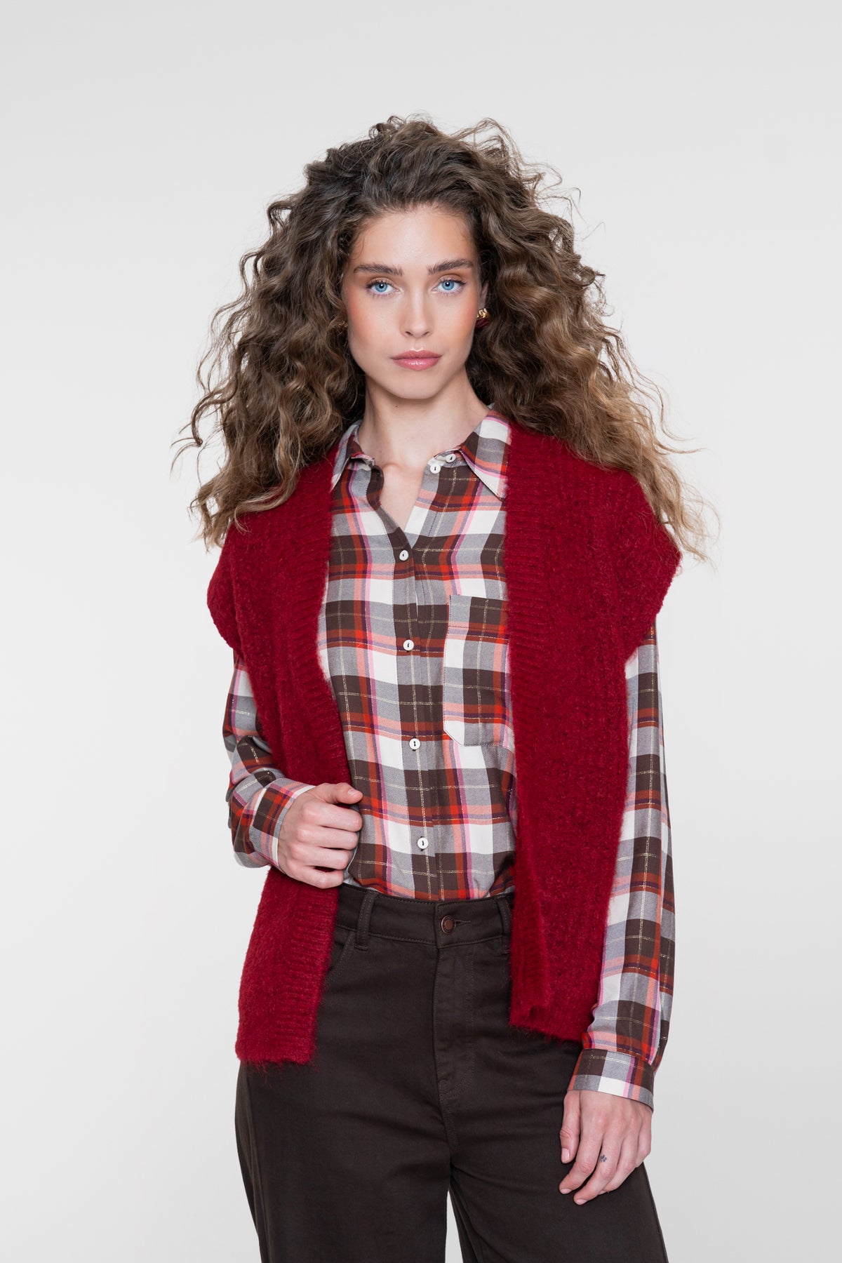 Geisha gebreide spencer met zachte structuur – Shop de look