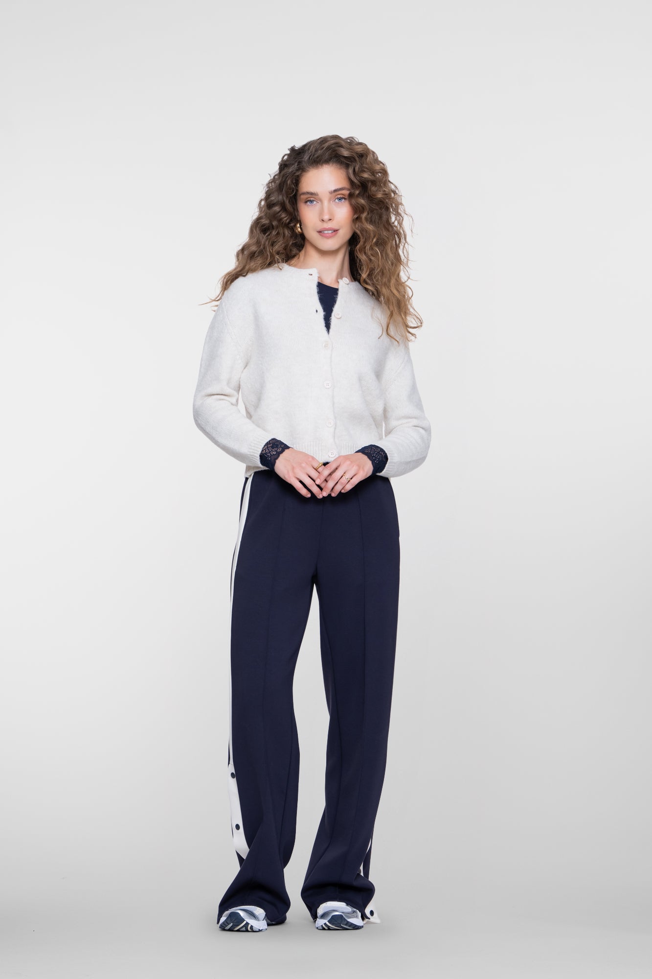 Geisha fijngebreid vest met ronde hals
