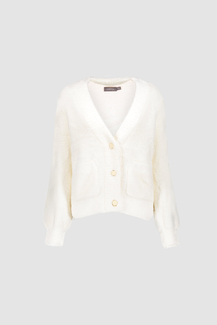 Geisha zacht vest met sierknopen