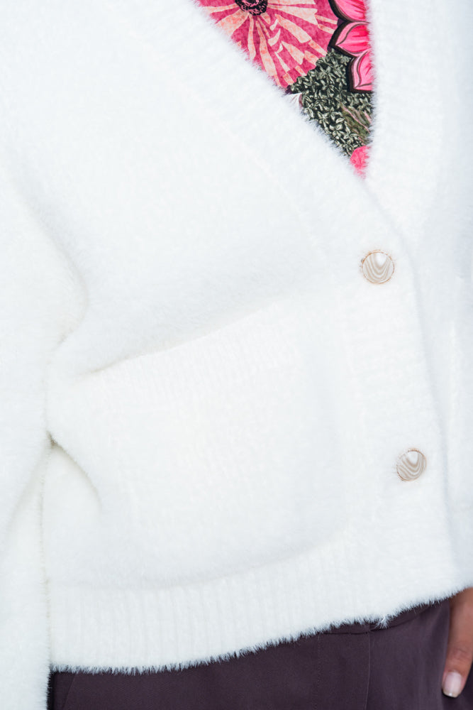 Geisha zacht vest met sierknopen