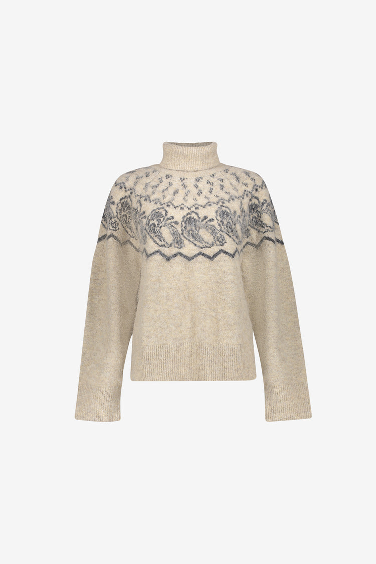 Geisha dames coltrui met Nordic print en hoge col