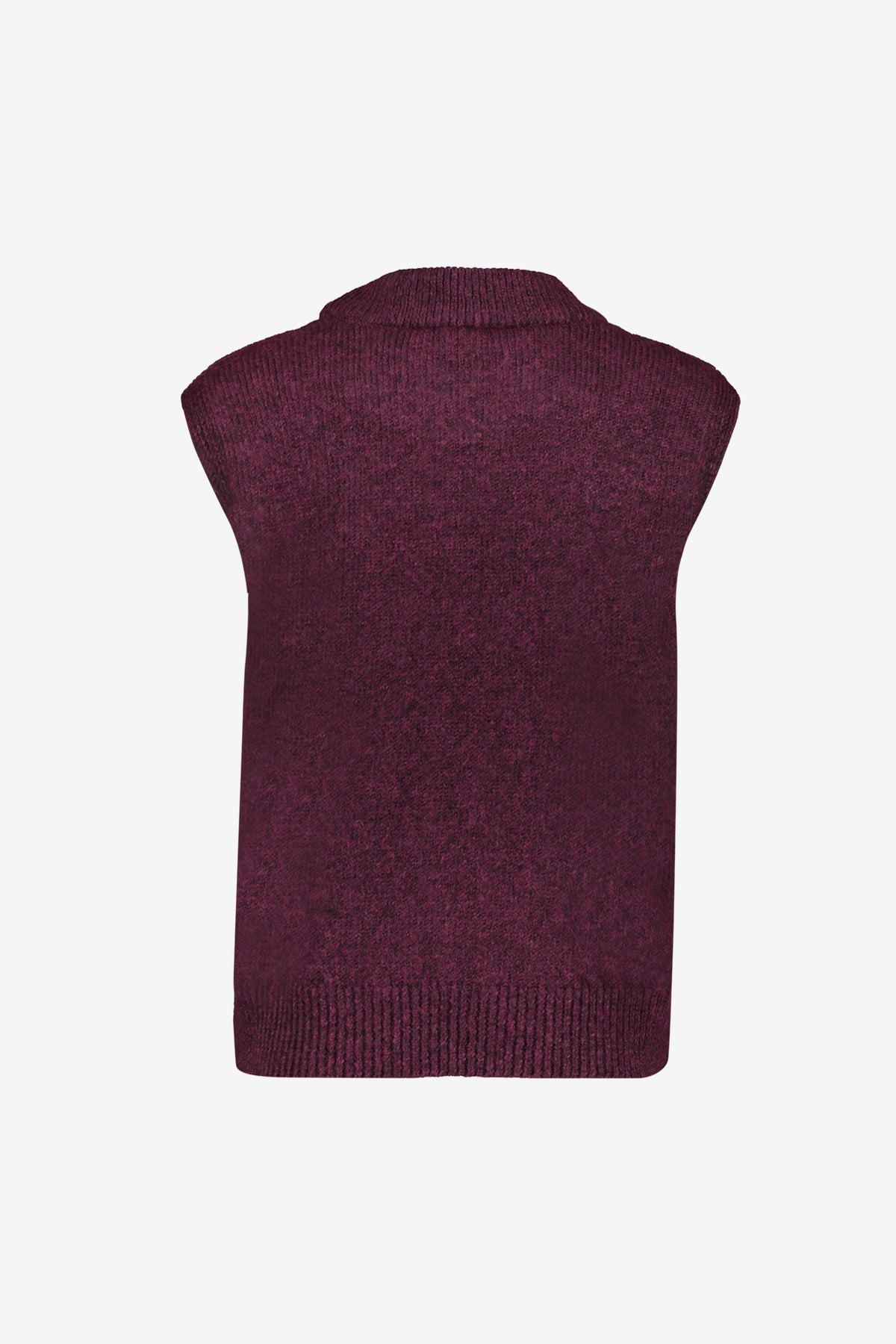 Geisha dames spencer gebreid in plum met brede hals