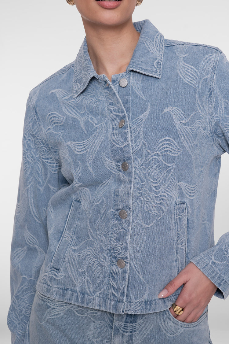 Geisha jacket met jacquard en bloemdessin