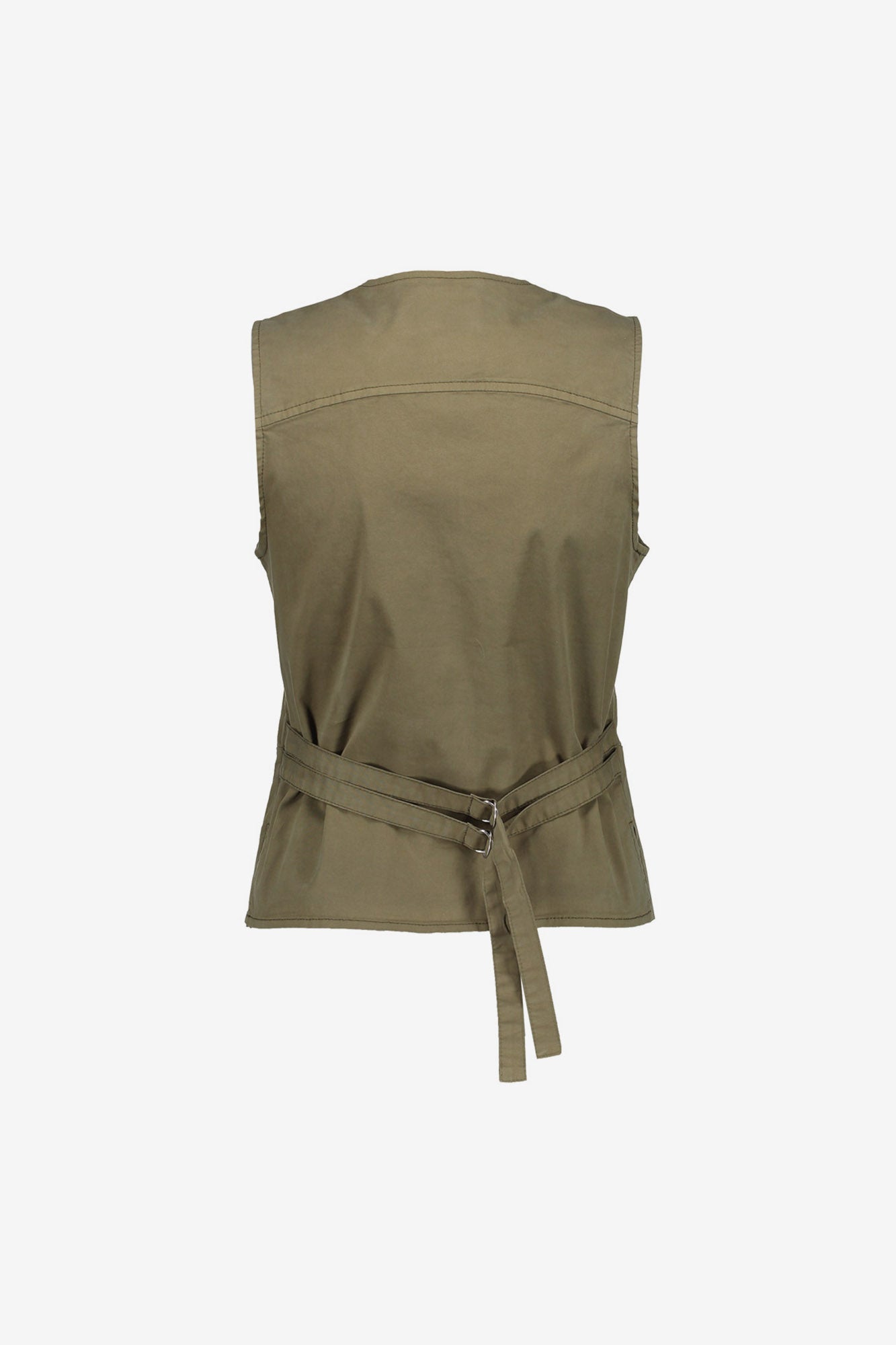 Geisha mouwloze utility gilet met ceintuur