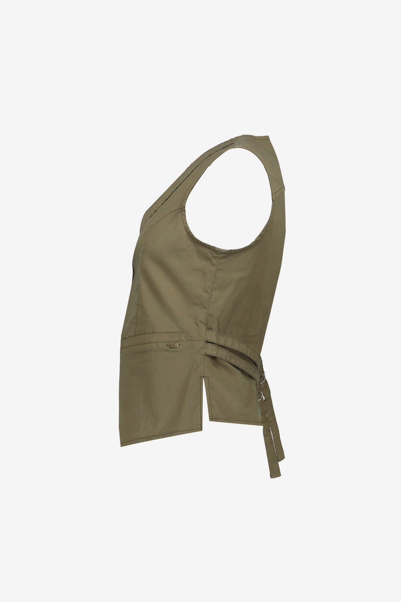 Geisha mouwloze utility gilet met ceintuur