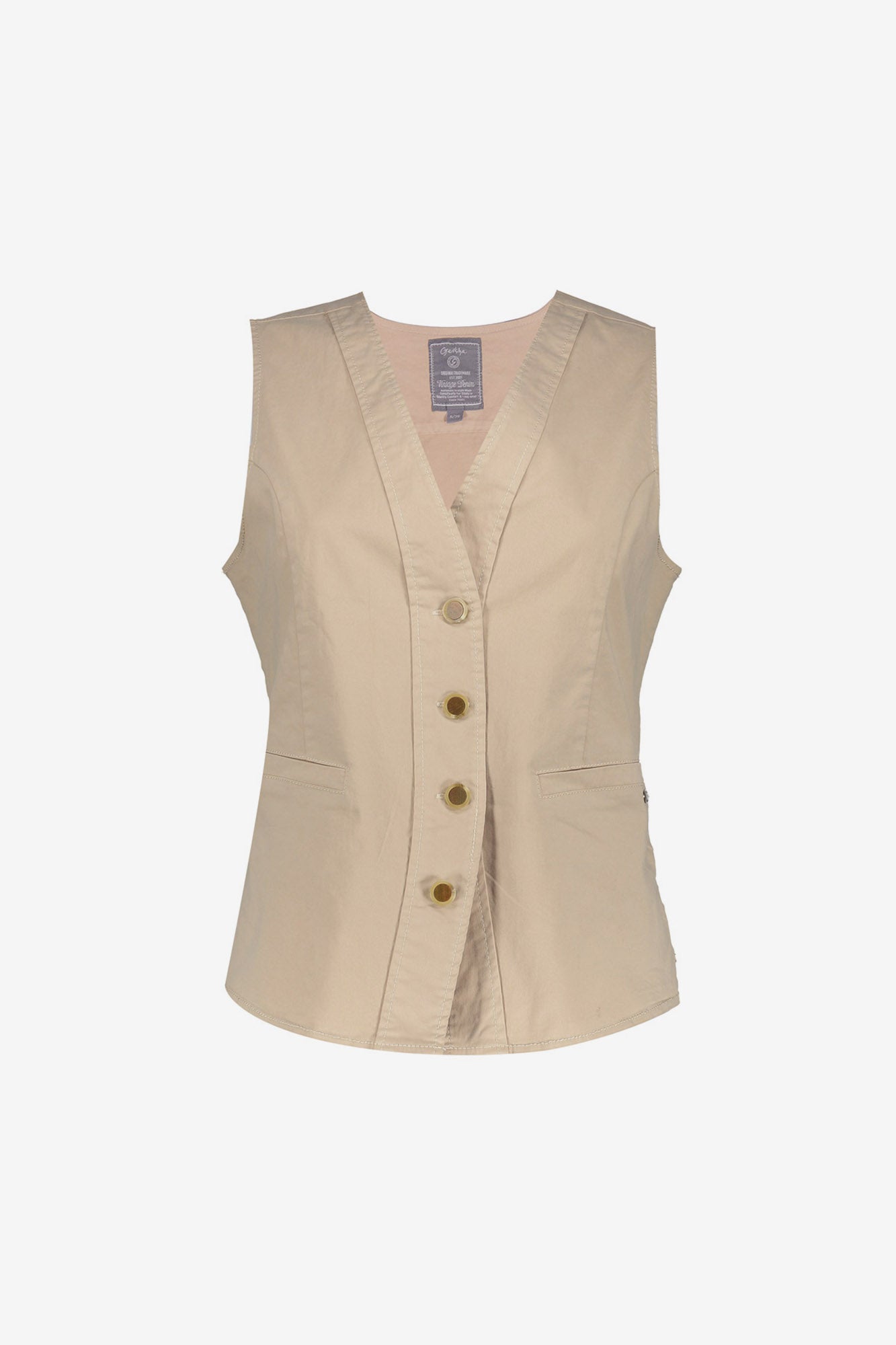 Geisha zandkleurige tailored gilet