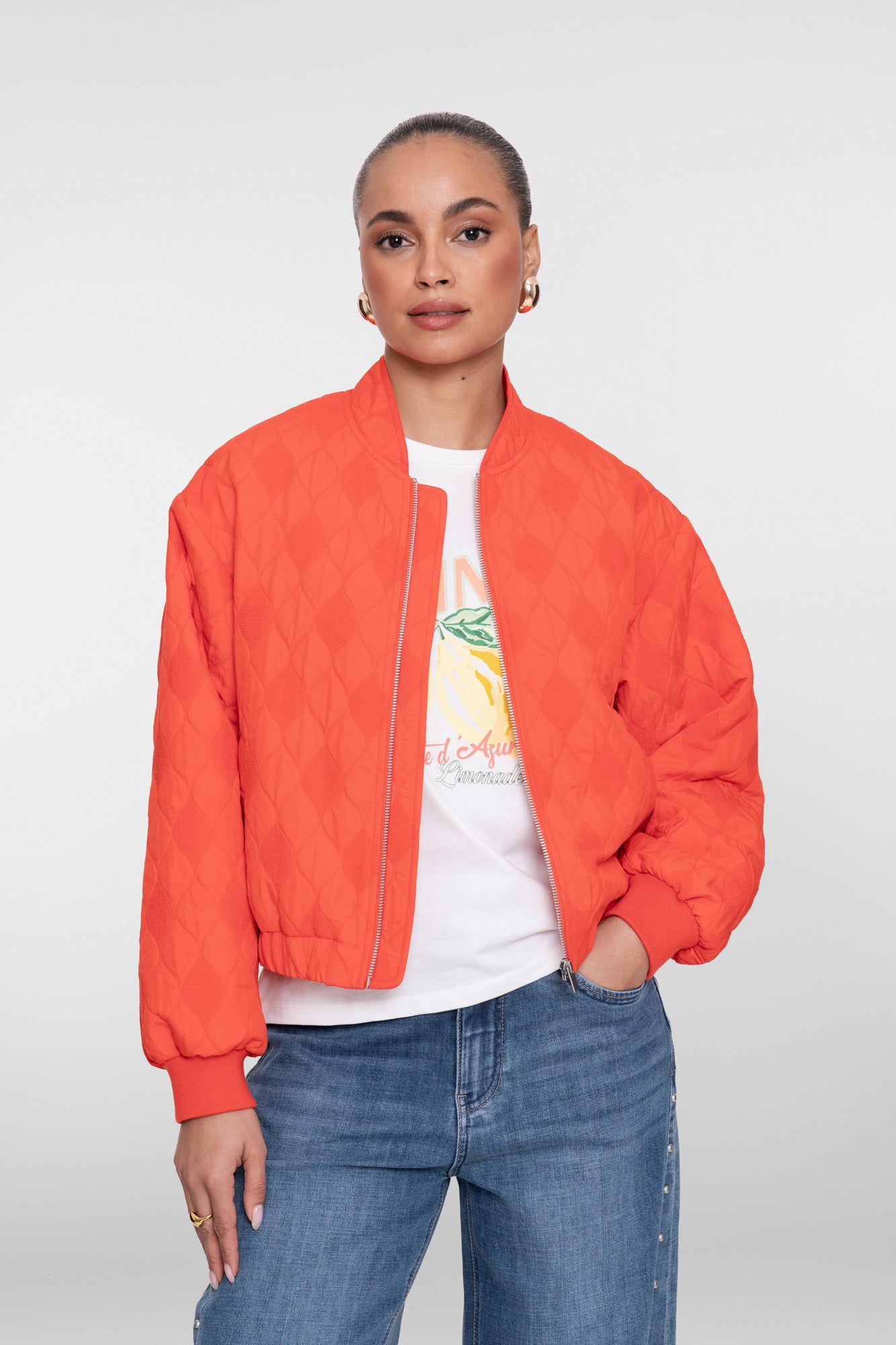 Geisha quilted jacket met rits