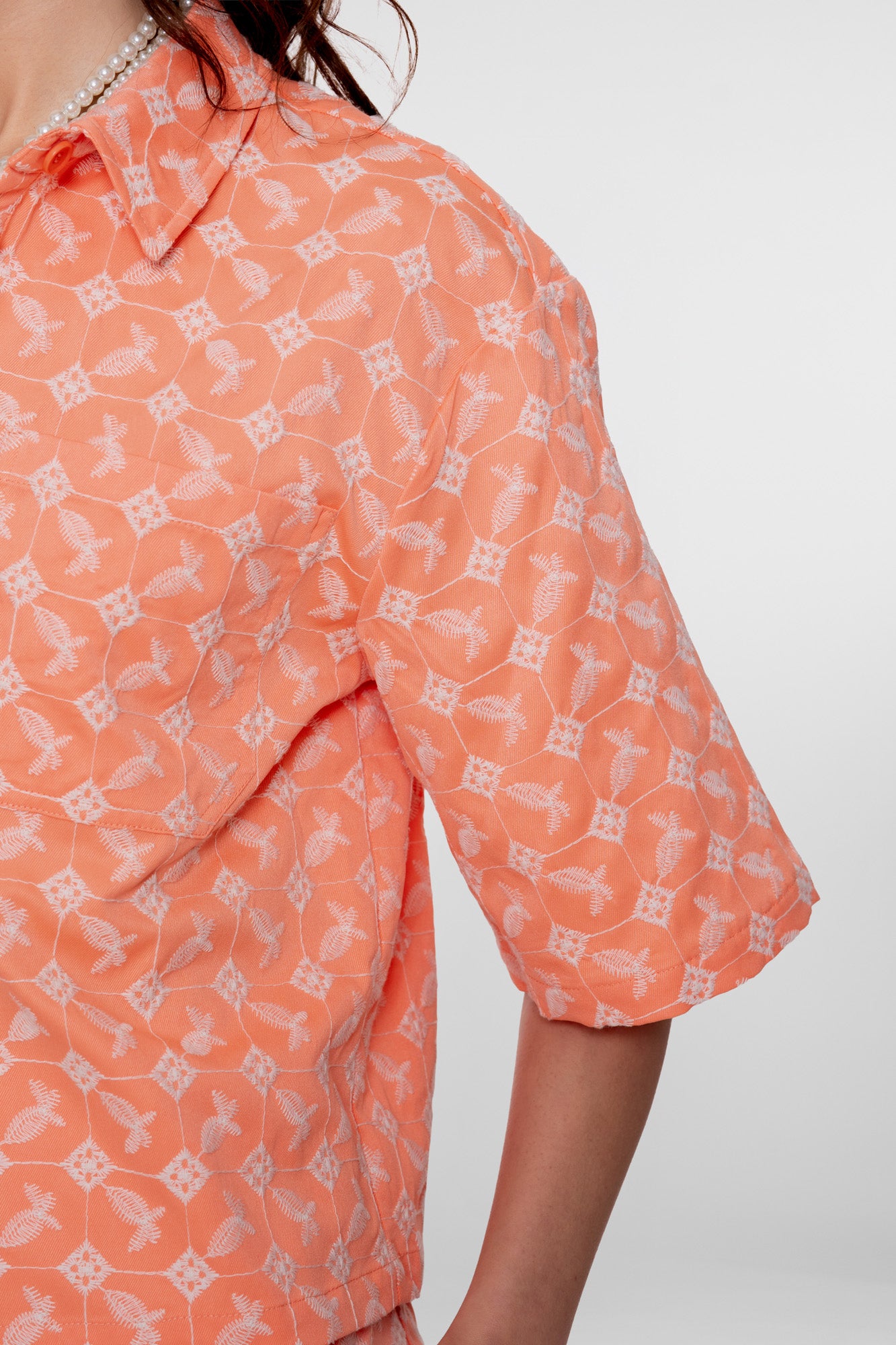 Geisha embroidery blouse co-ord