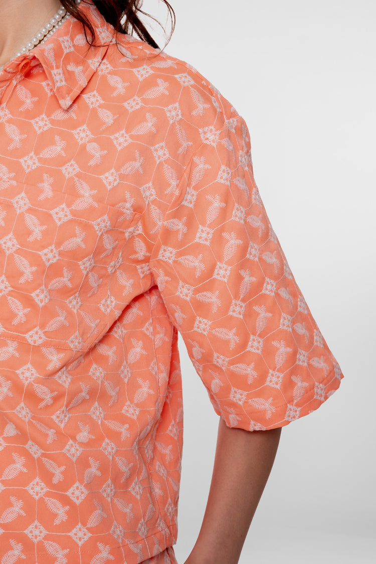 Geisha embroidery blouse co-ord