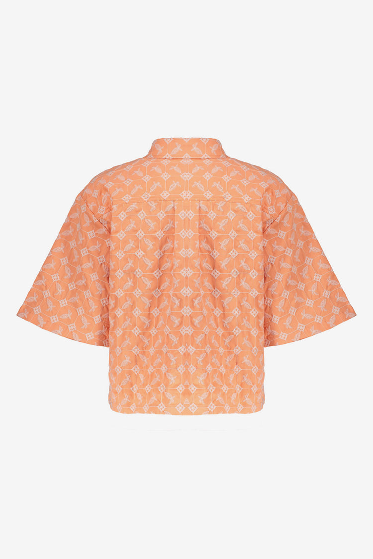 Geisha embroidery blouse co-ord