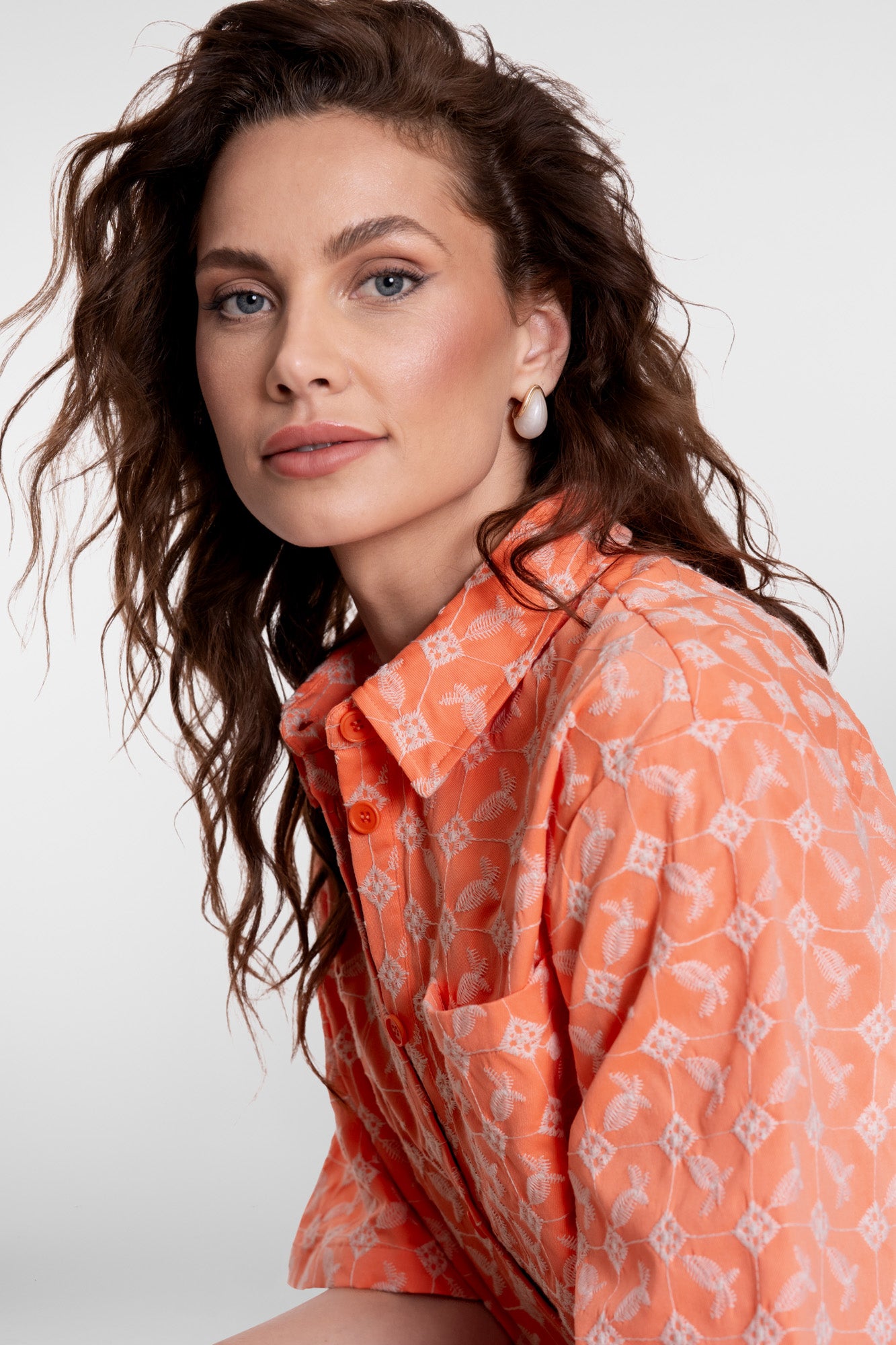 Geisha embroidery blouse co-ord