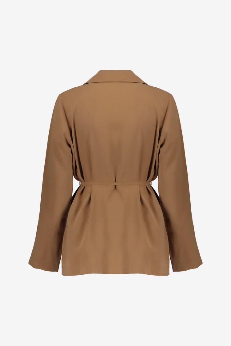 Geisha blazer met ceintuur en reverskraag