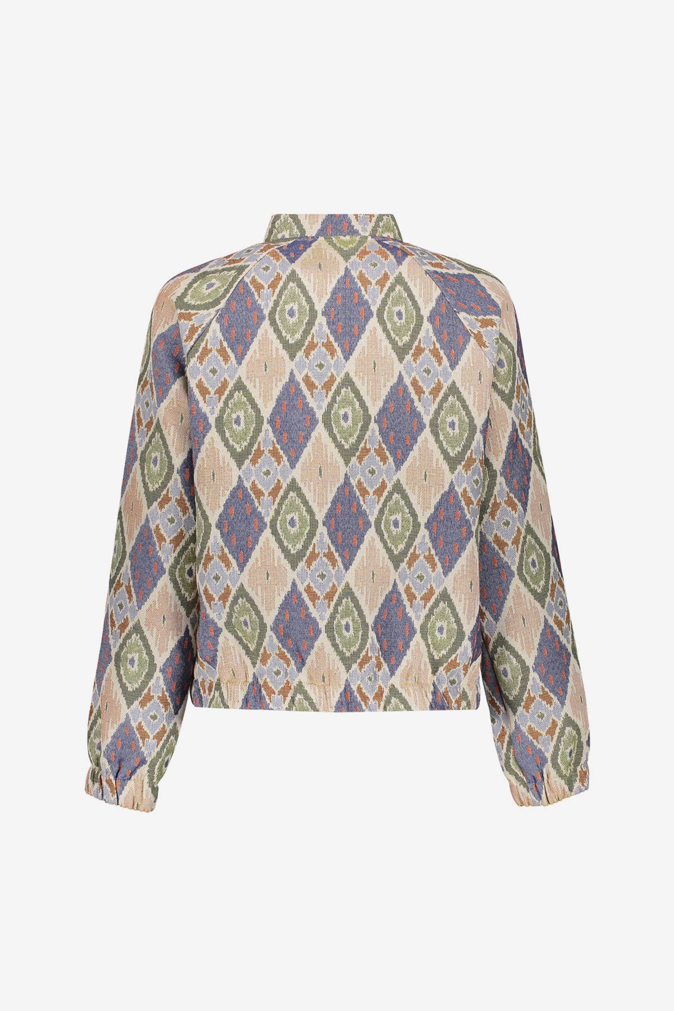 Geisha kort jasje met grafische ikat print