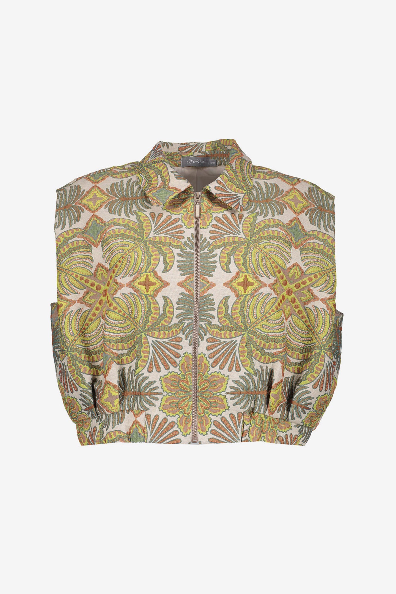 Geisha mouwloze jacket met natureprint