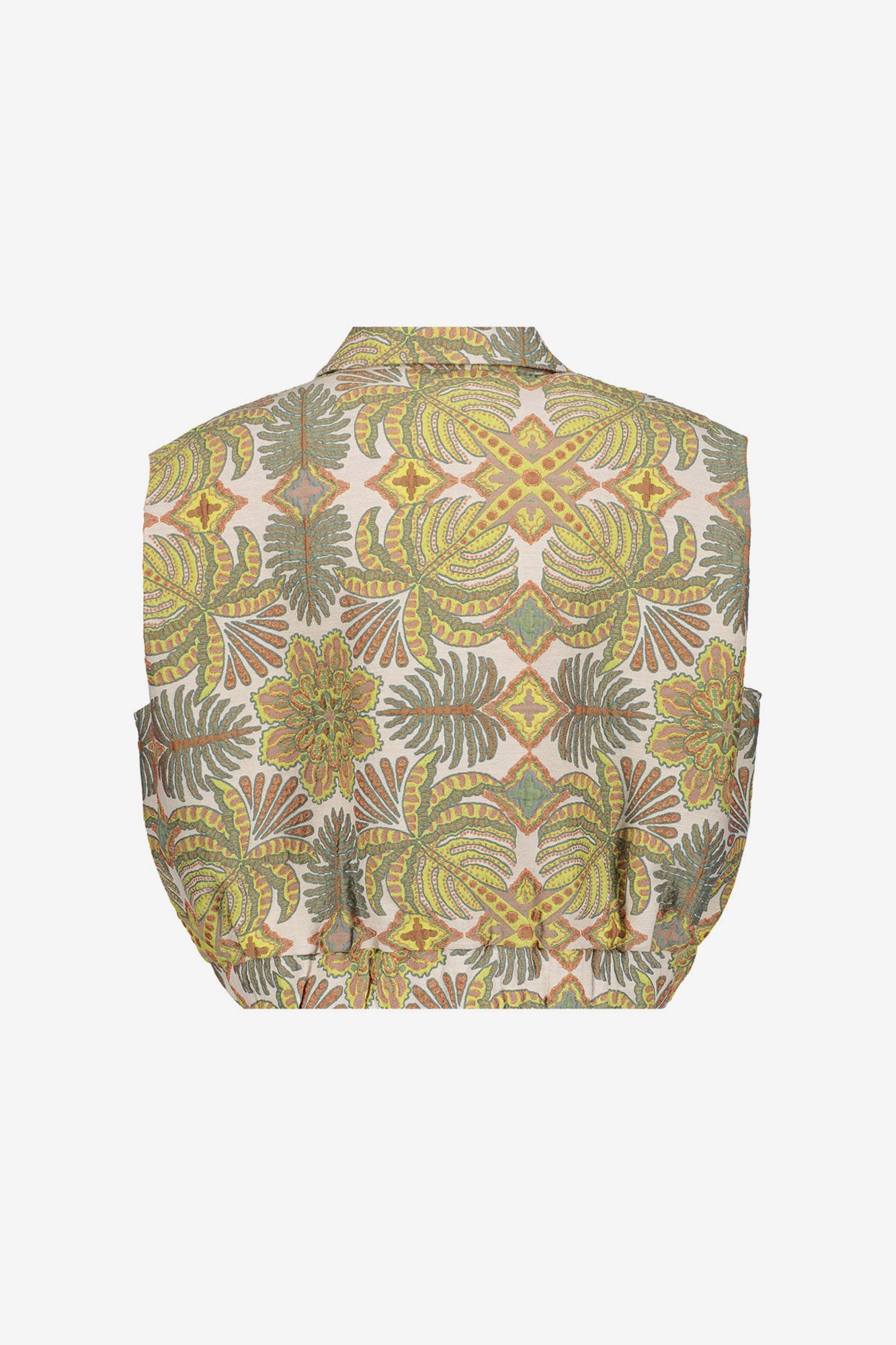 Geisha mouwloze jacket met natureprint