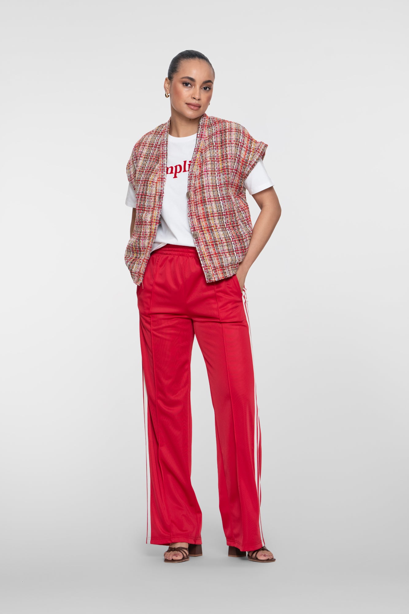 Geisha gilet tweed met kleurrijke structuur en lurex