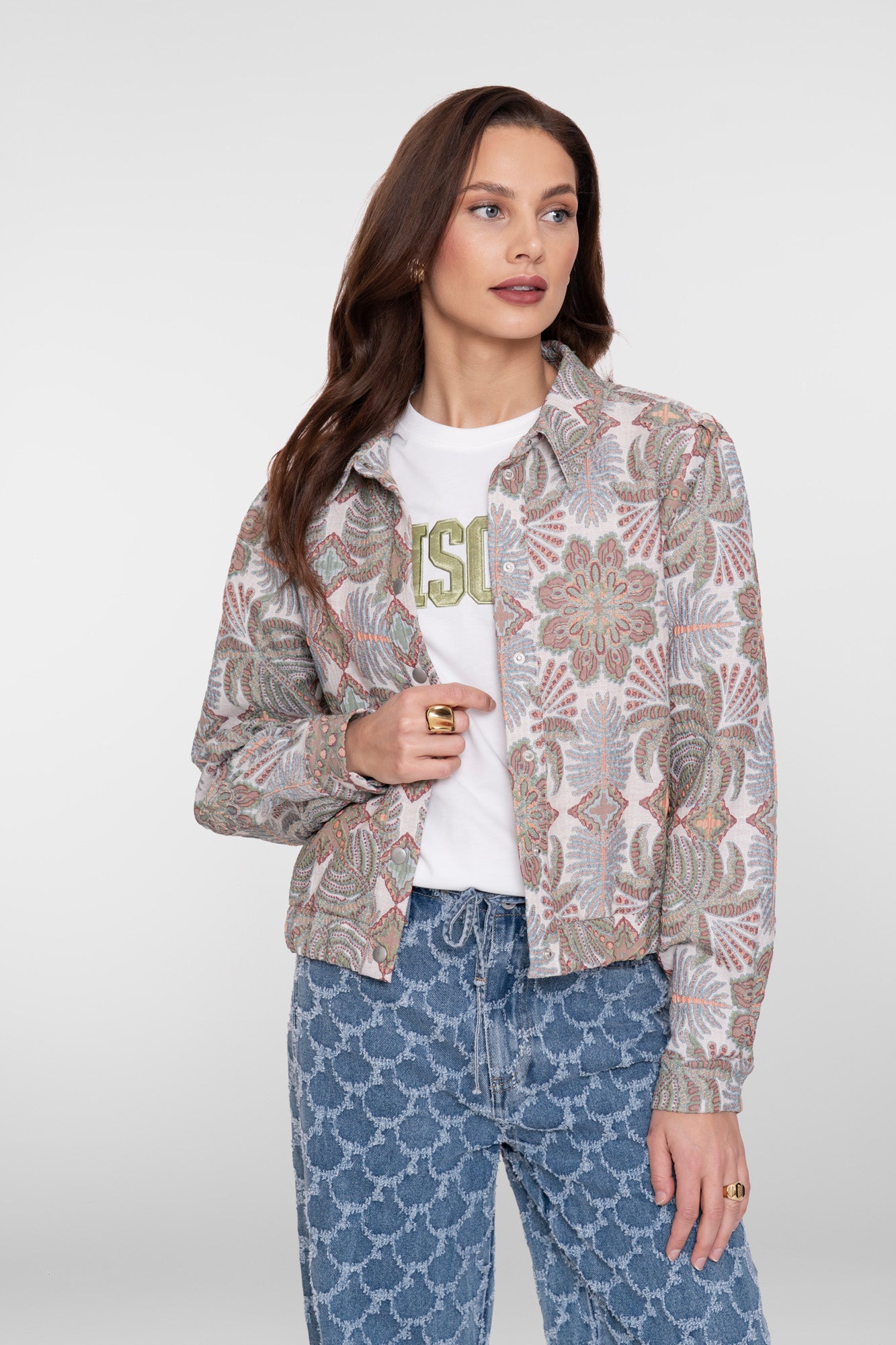 Geisha jasje met botanische print