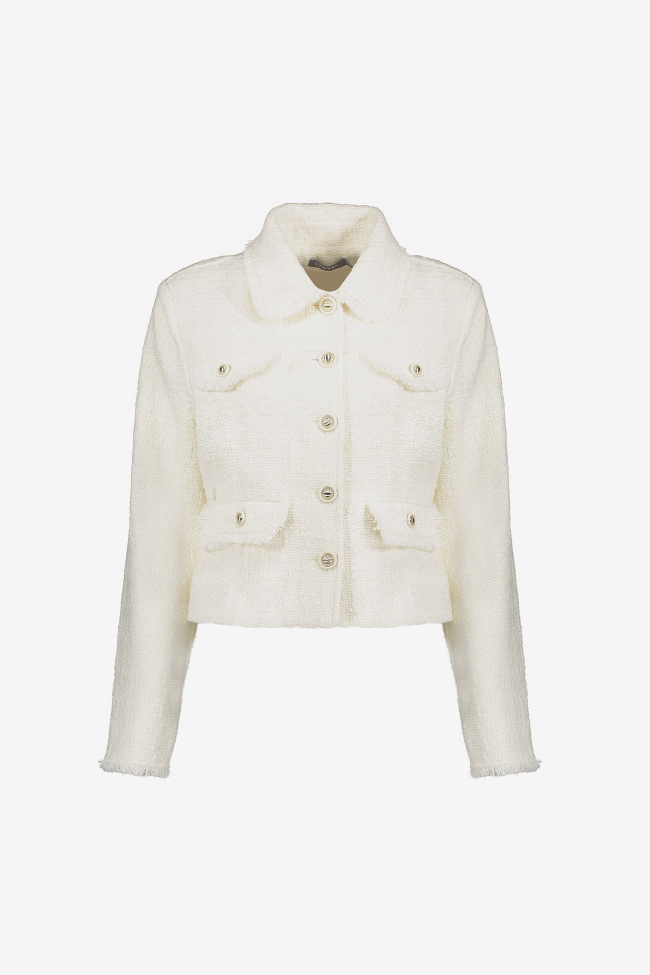 Geisha korte blazer met structuur en decoratieve knopen