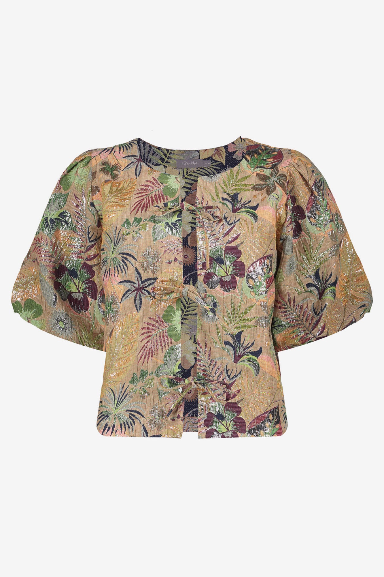 Geisha blouse met strikken en lurex