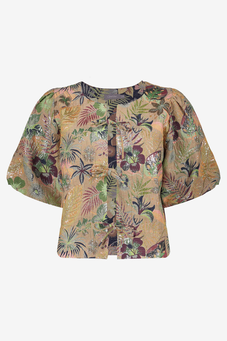 Geisha blouse met strikken en lurex
