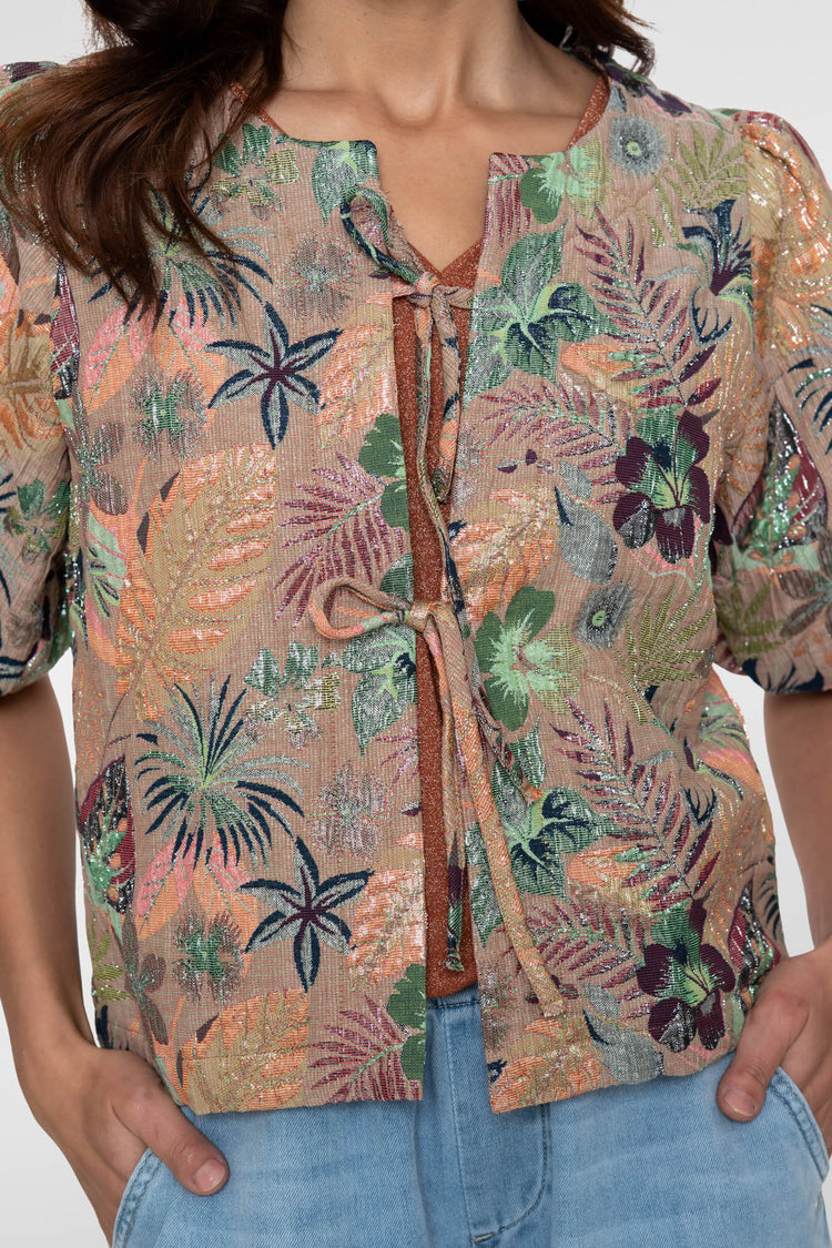 Geisha blouse met strikken en lurex