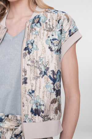 Geisha sleeveless jaquard bomber