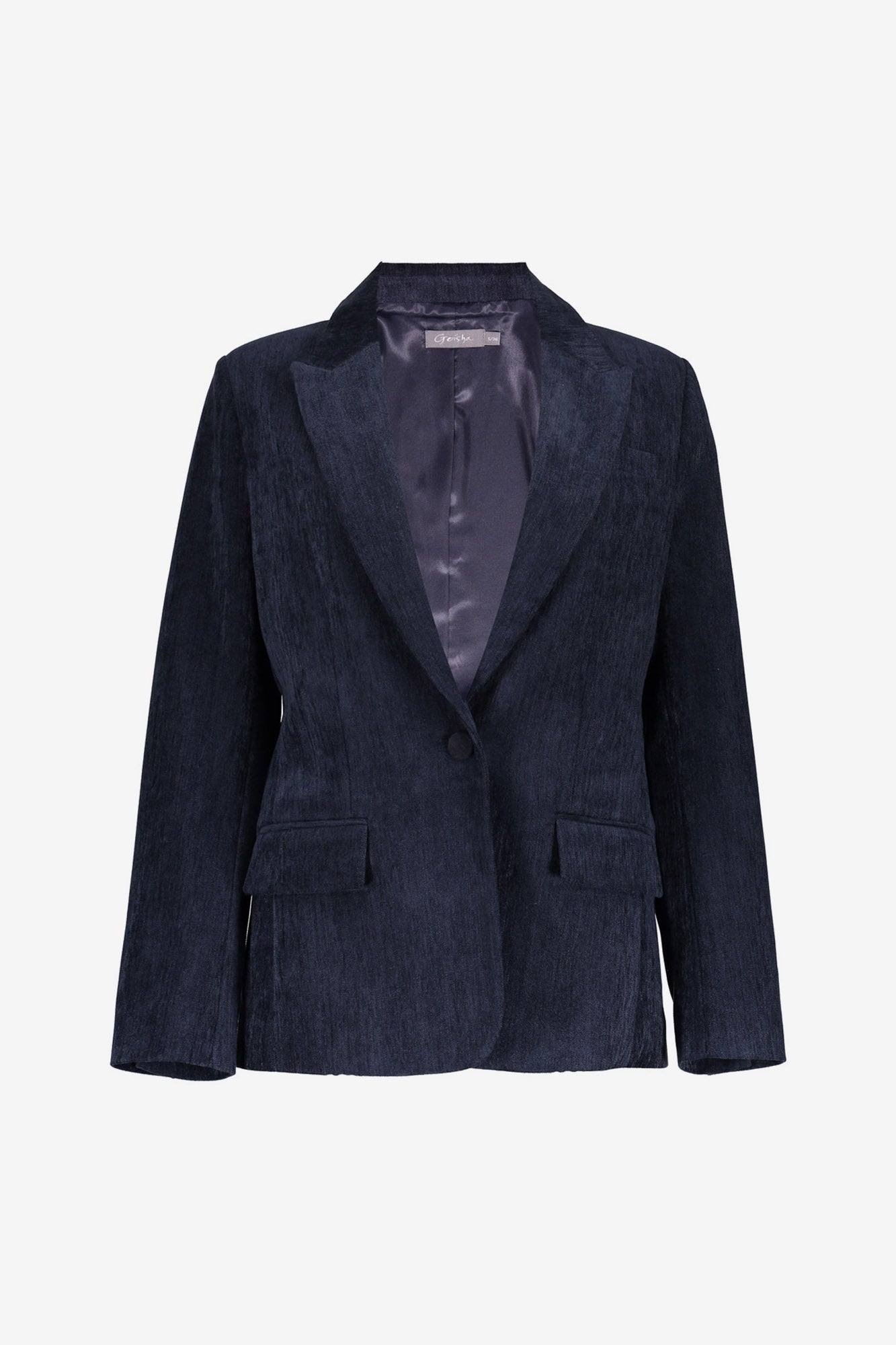 Geisha blazer met fluweelachtige structuur en reverskraag