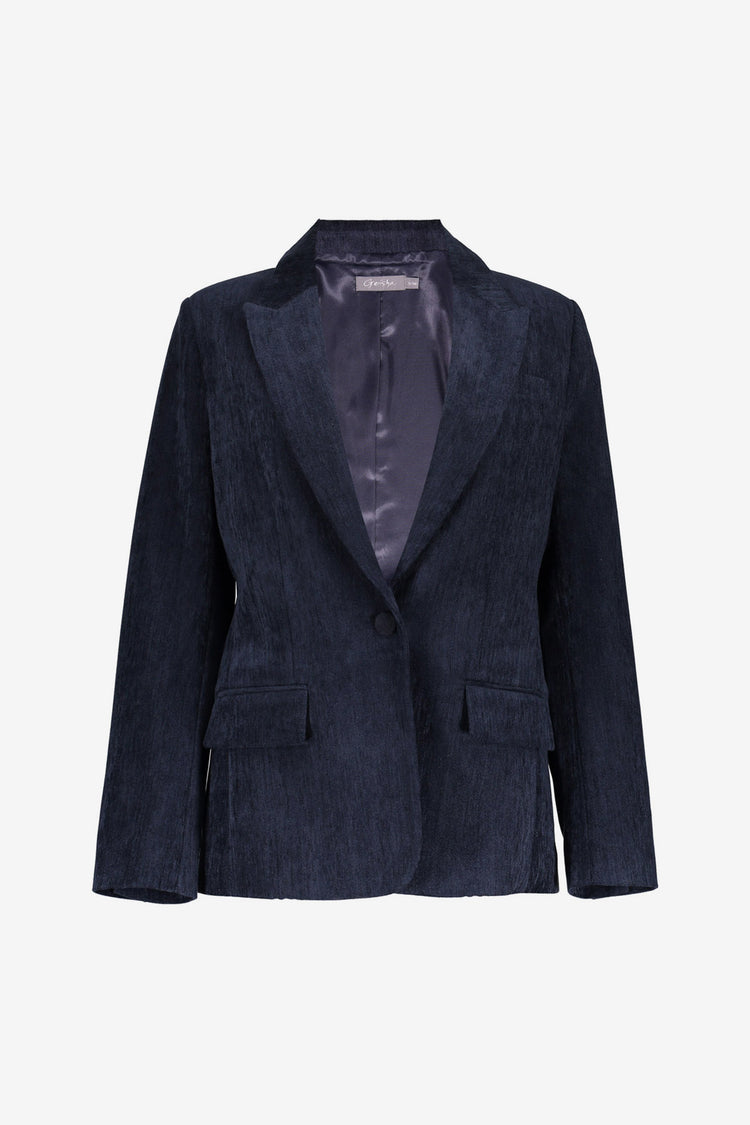 Geisha blazer met fluweelachtige structuur en reverskraag