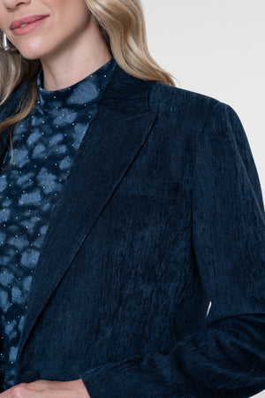 Geisha blazer met fluweelachtige structuur en reverskraag