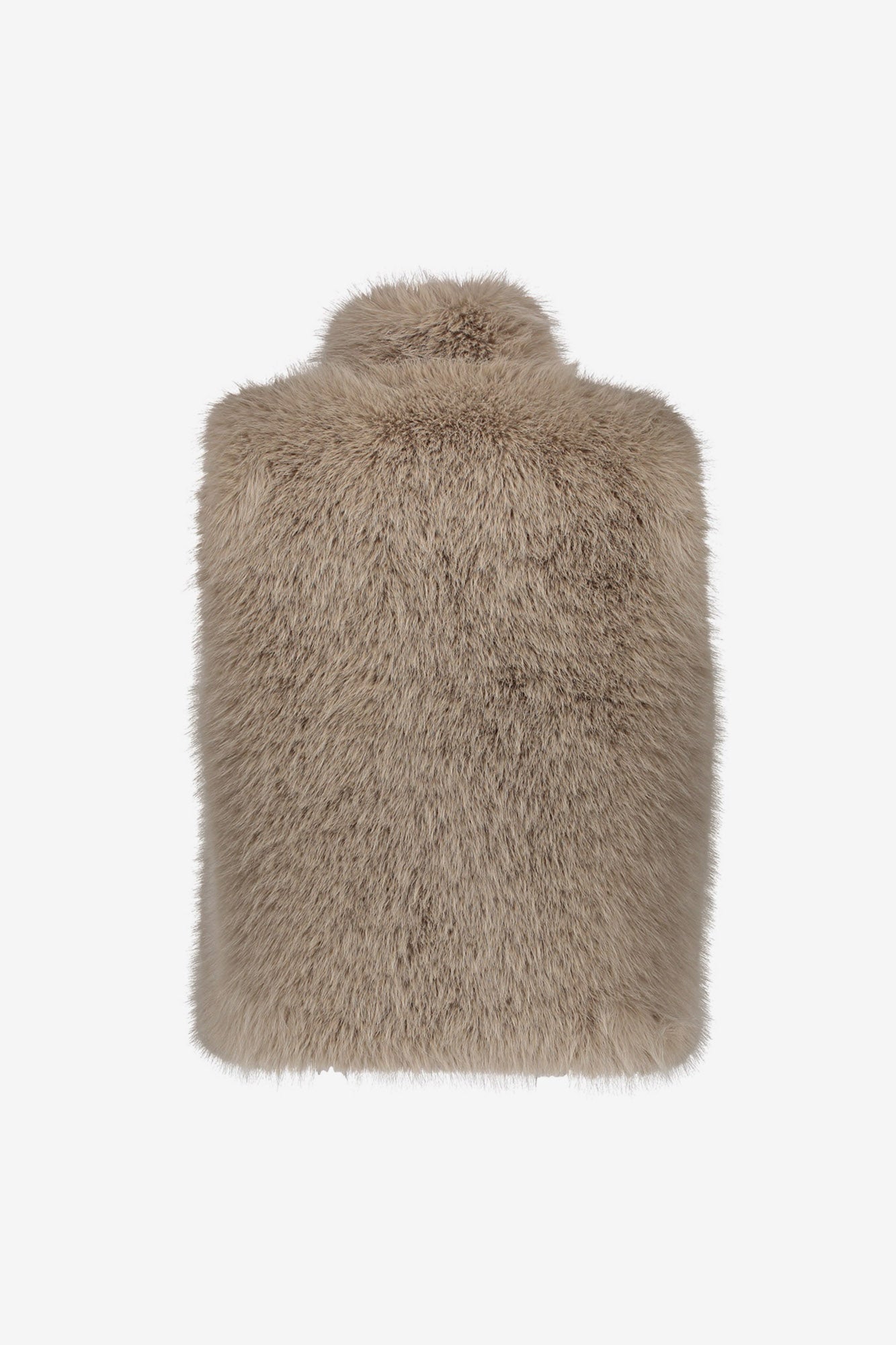 Geisha dames fur gilet greige met hoge kraag