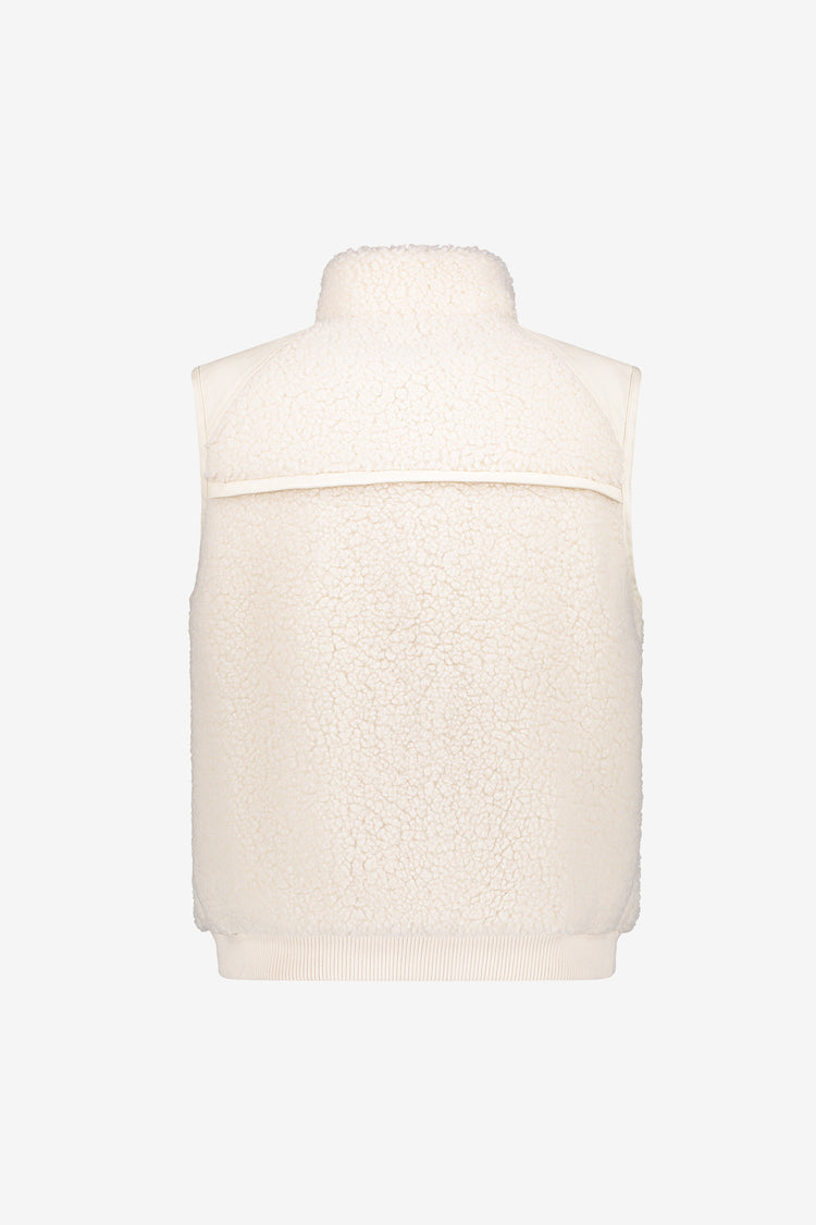 Geisha teddy bodywarmer met opstaande kraag