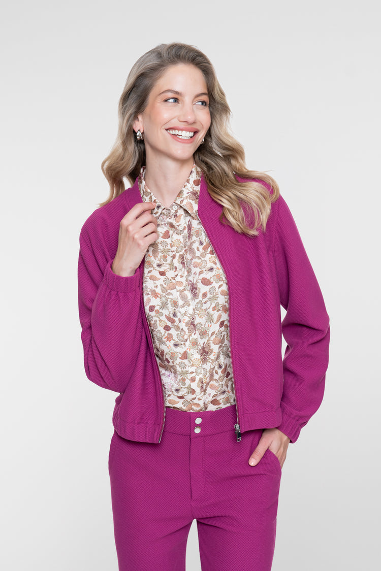 Geisha comfy bomber met honeycomb structuur