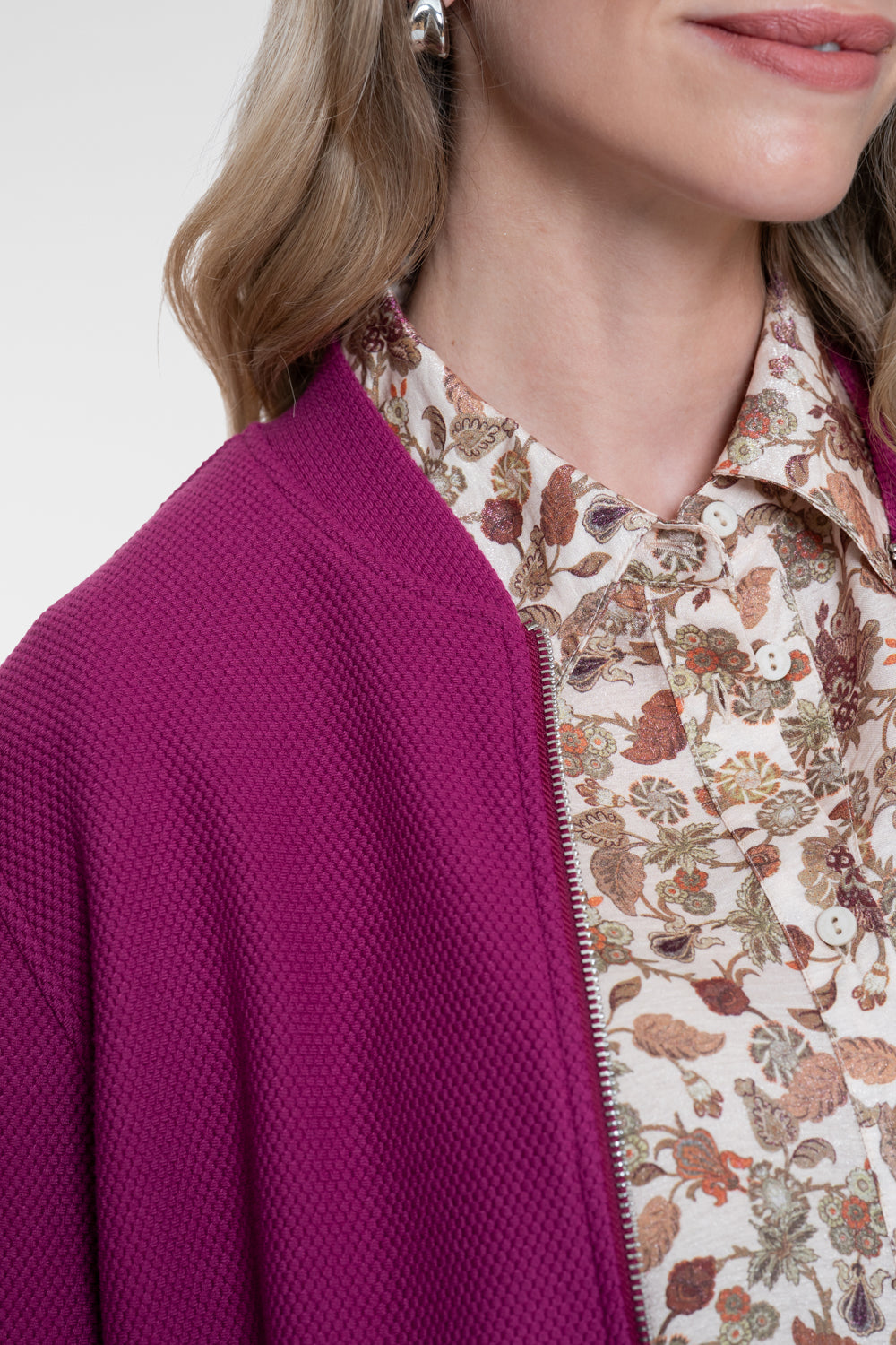 Geisha comfy bomber met honeycomb structuur
