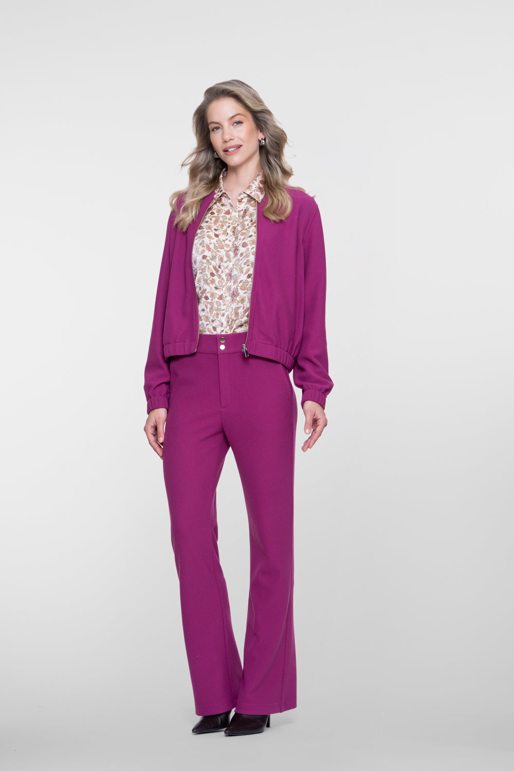Geisha comfy bomber met honeycomb structuur