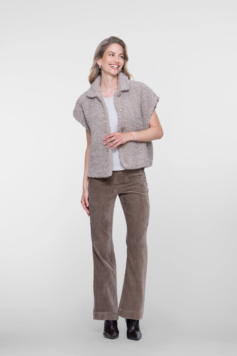 Geisha teddy gilet met kraag
