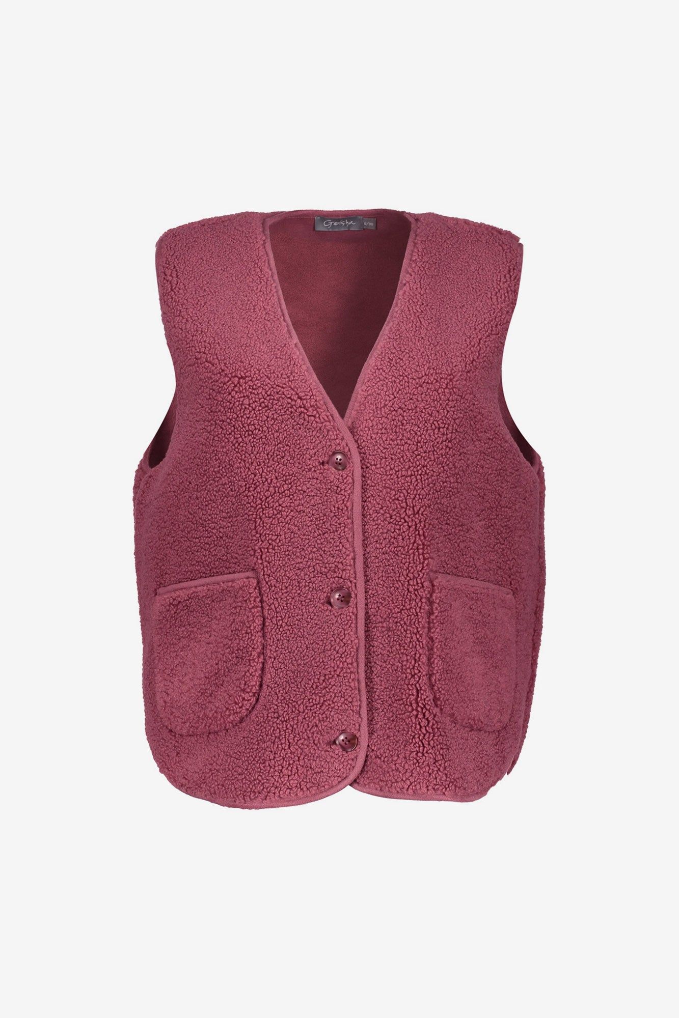 Geisha teddy gilet met knoopsluiting