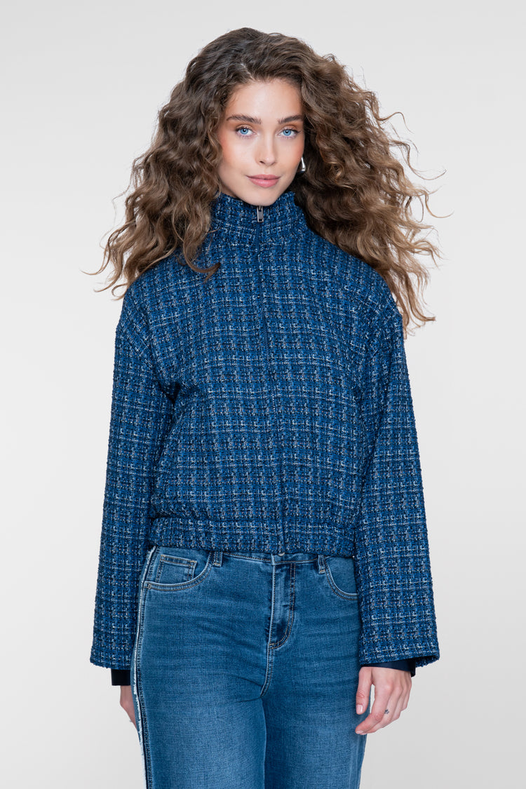 Geisha tweed jasje met sportieve details