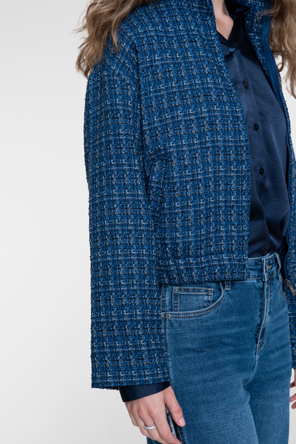 Geisha tweed jasje met sportieve details