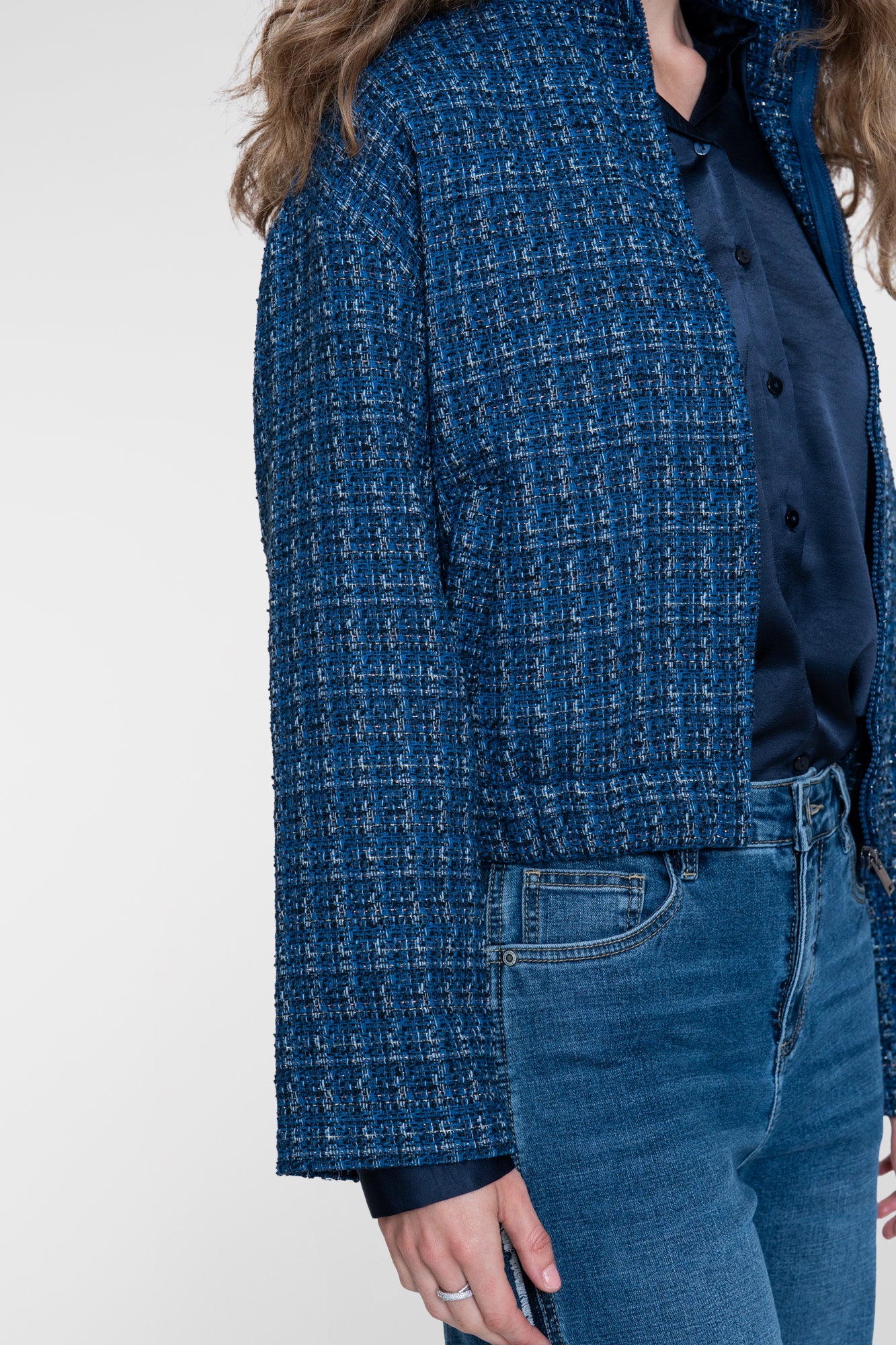 Geisha tweed jasje met sportieve details