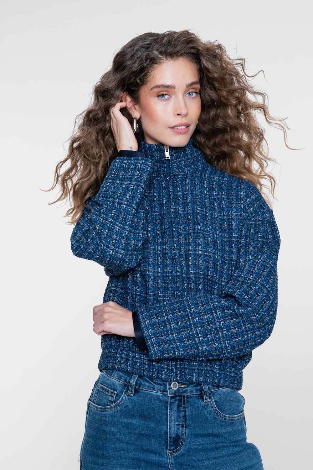 Geisha tweed jasje met sportieve details