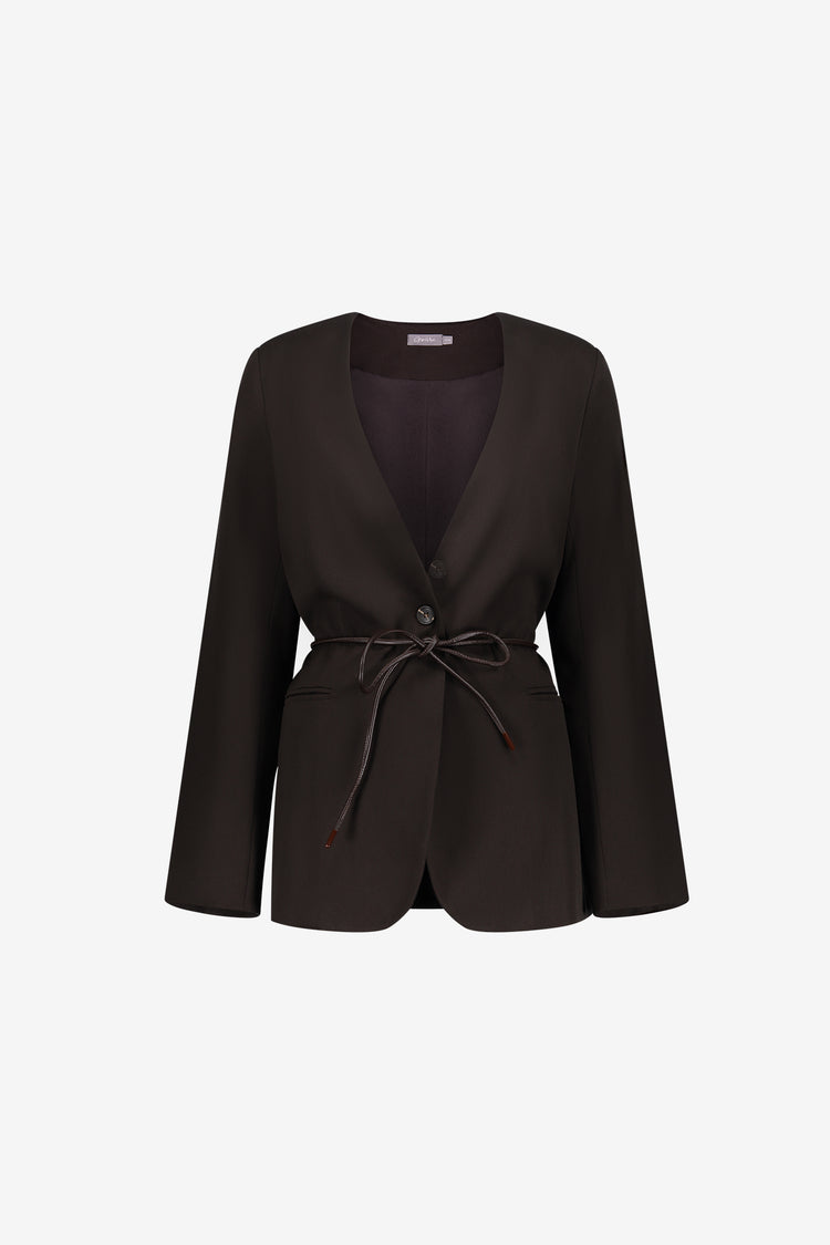 Geisha blazer met ceintuur en elegante pasvorm