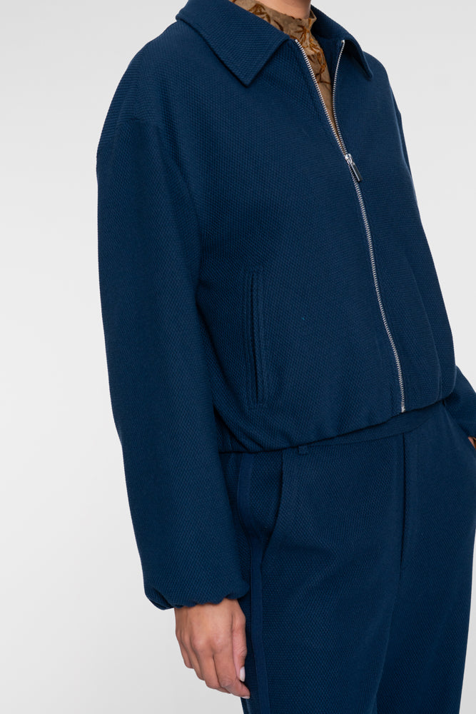 Geisha kort bomberjack met structuur en ritssluiting